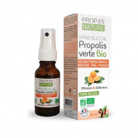Spray buccal Propolis verte bio-Miel Orange EPP -sans alcool-20 ml