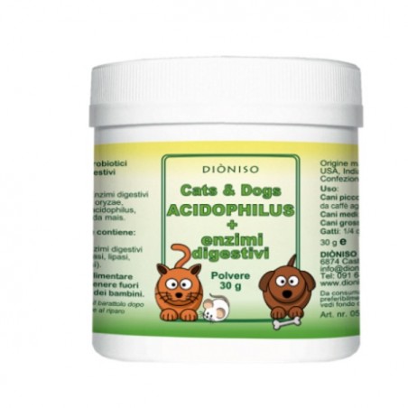 Cats&Dogs Acidophylus + Enzyme digestive poudre