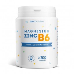 Magnesium + Zinc + B6 - Vitalité - Détente Musculaire 200 comprimés