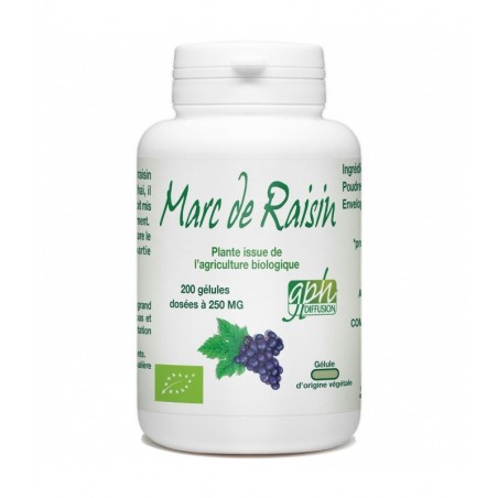 Marc de Raisin 200 gelules bio de 250 mg